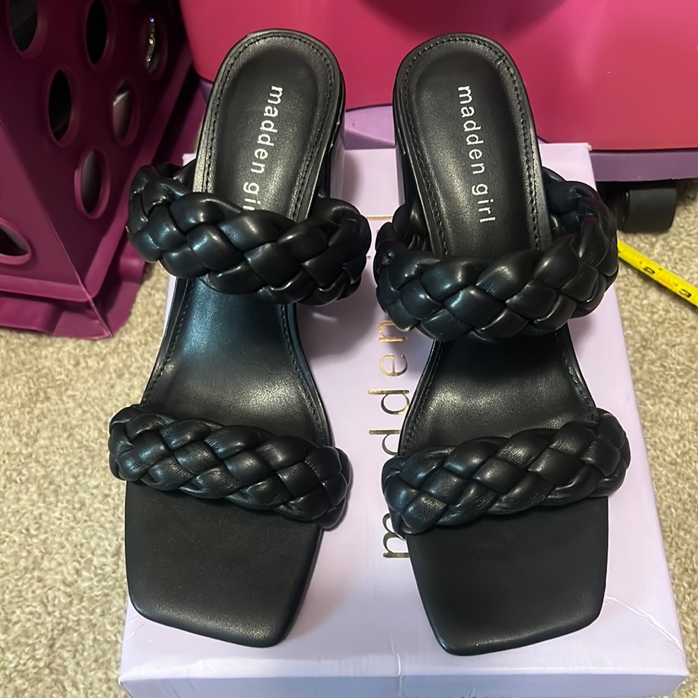 new, never worn only tried on  Madden Girl Dixcy Braided Strap Sandals Size 9M